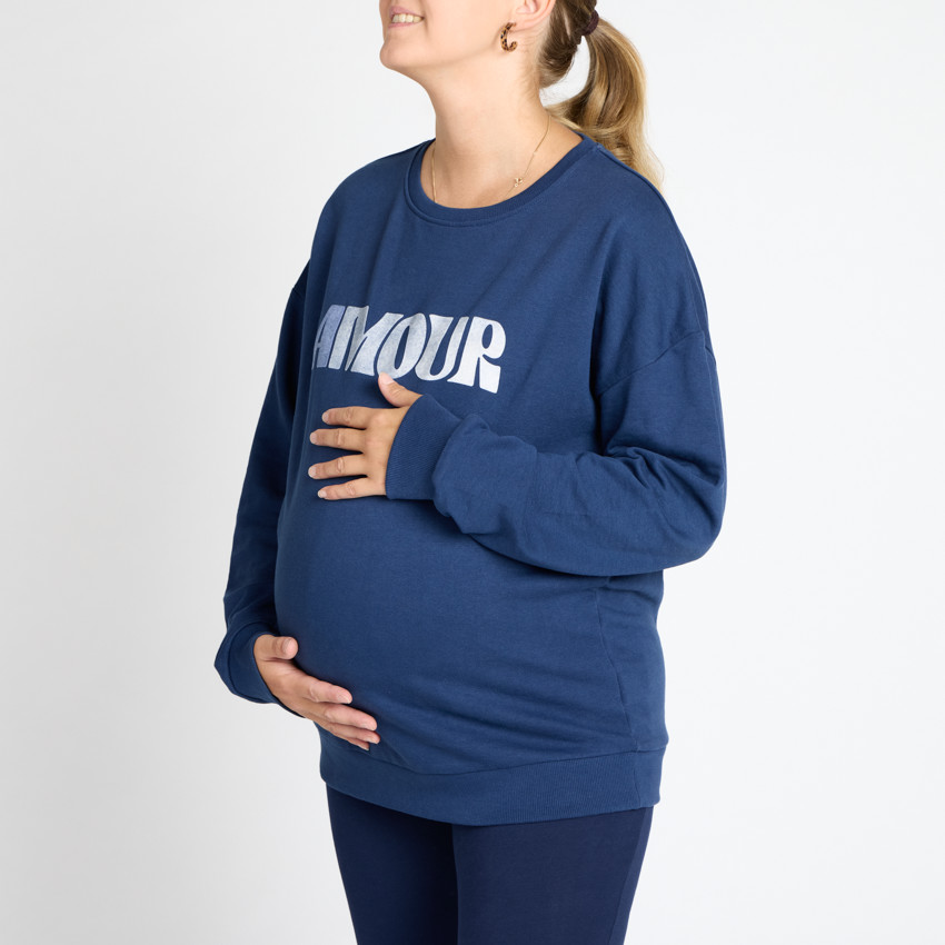 Sweat en molleton printé Amour pour femme