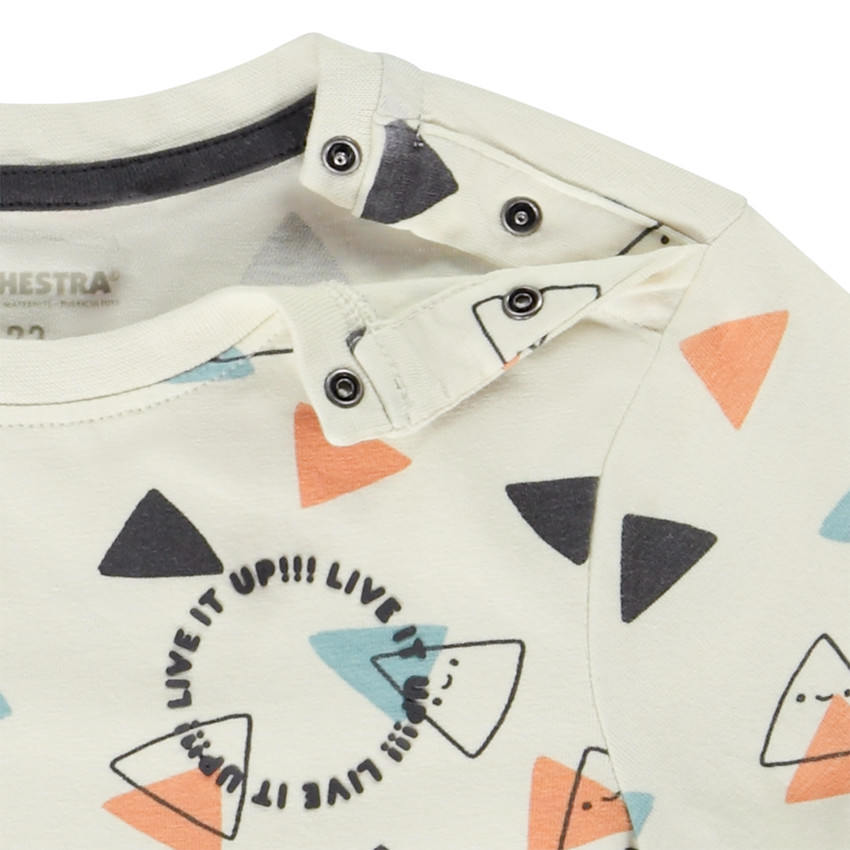 T-shirt manches longues imprimé triangles pour bébé garçon 