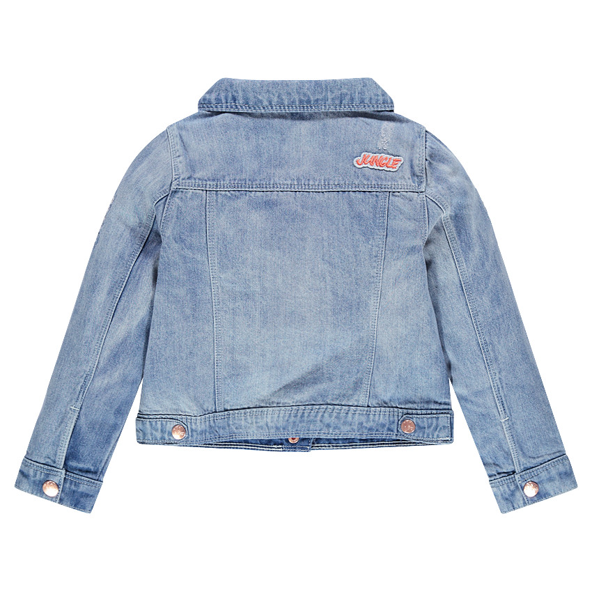 Veste en jeans à badges fantaisie 