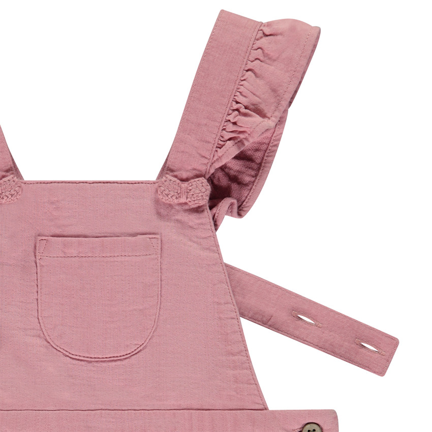 Salopette courte avec volants pour bébé fille 