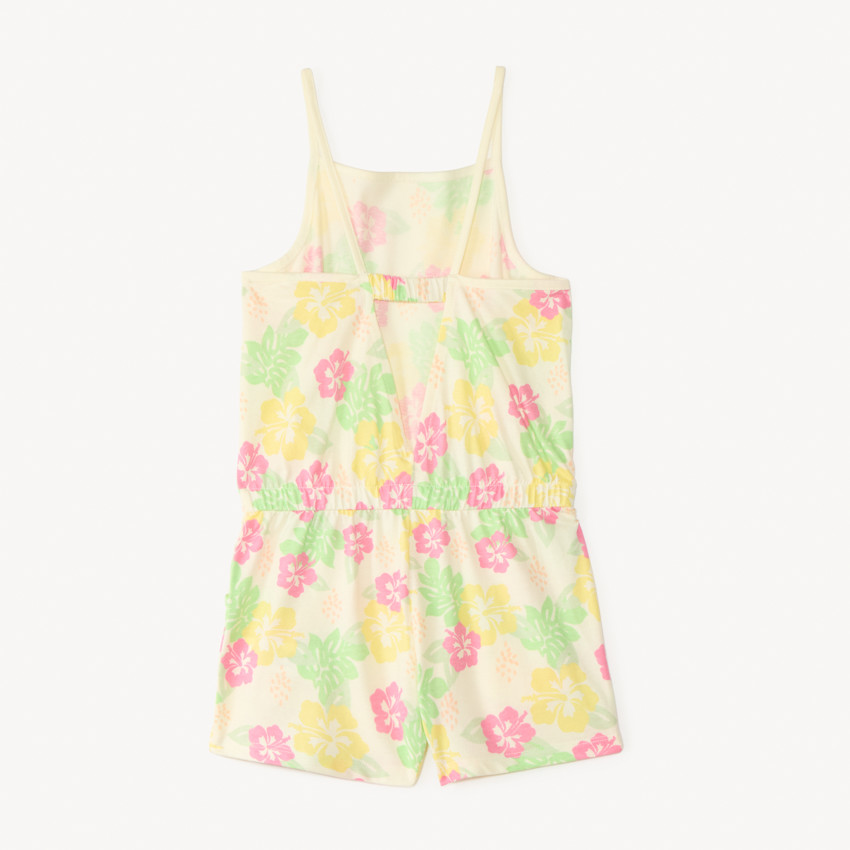 Salopette short en jersey imprimé fantaisie pour fille 