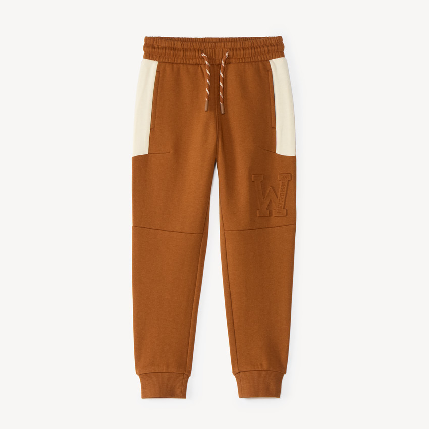 Pantalon jogging garçon en molleton colorblock 