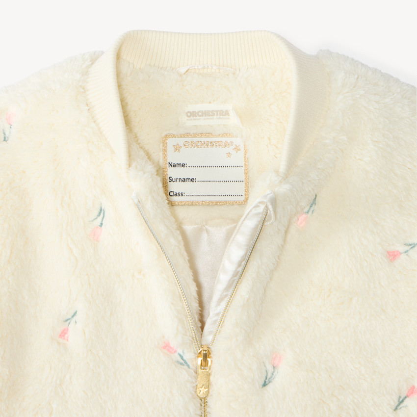Veste en sherpa brodée fille 