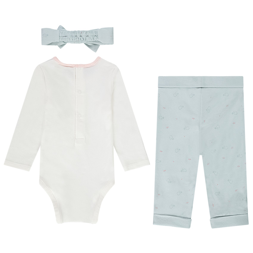 Ensemble 3 pièces en jersey pour bébé fille 