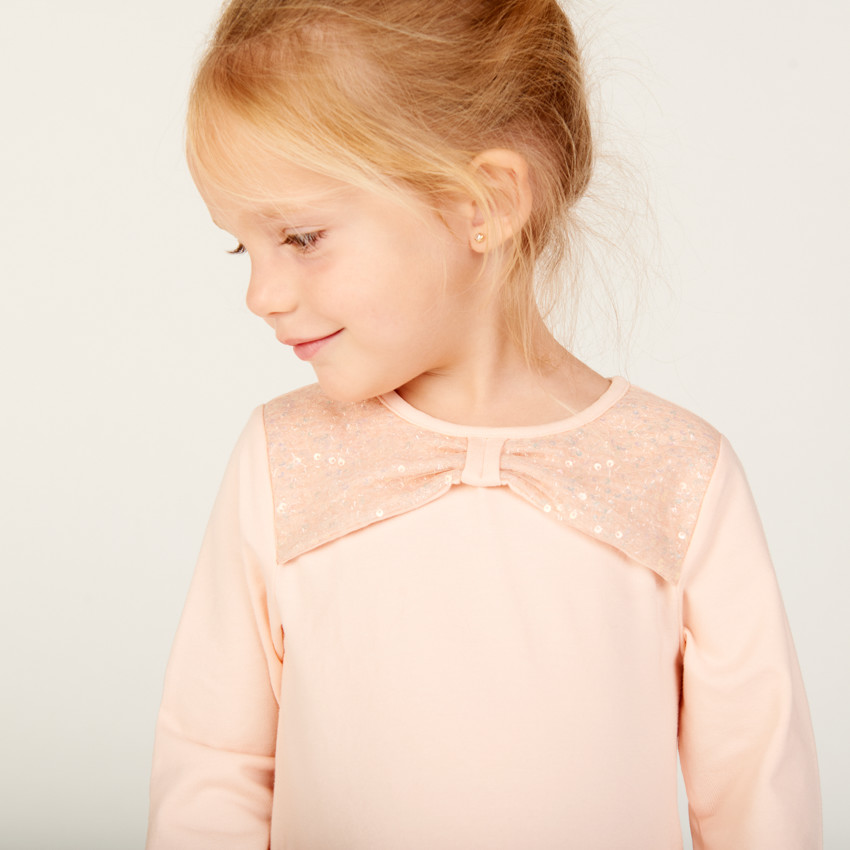 Robe de fête manches longues effet 2 en 1 pour bébé fille 