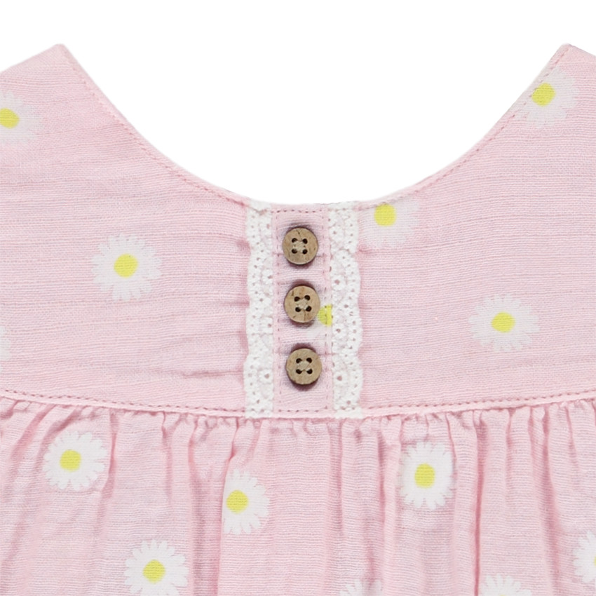 Robe manches longues imprimé marguerites pour bébé fille 