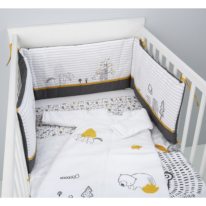 ROBA Parure de lit Bébé Sternenzauber - Housse de Couette 100x135 cm +  Taie 40x60 cm blanc - Roba