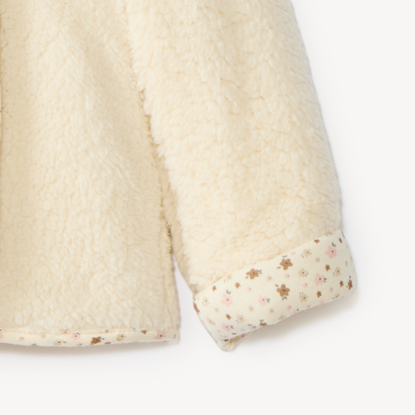 Veste en sherpa bébé fille avec capuche 