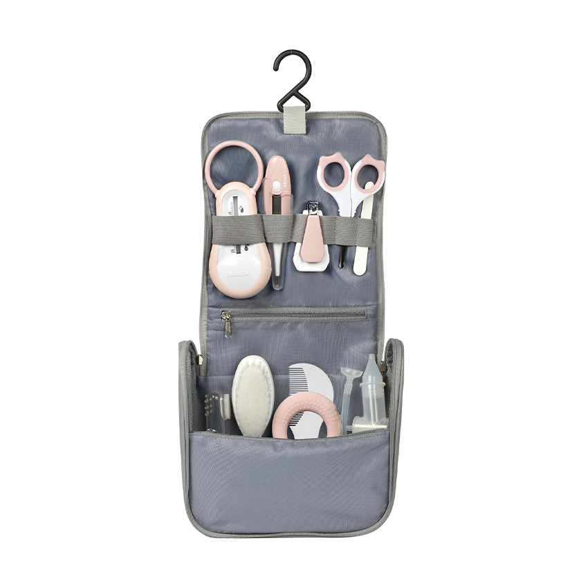 Trousse de toilette avec 10 accessoires old pink 